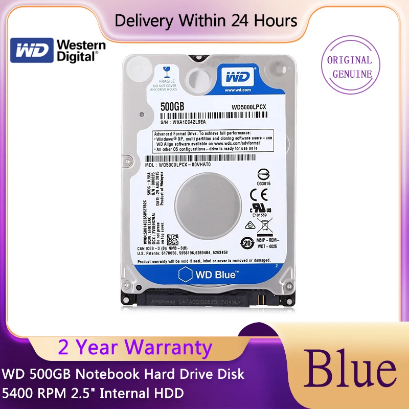 WD 500GB Notebook Hard Drive Disk 5400 RPM 2.5