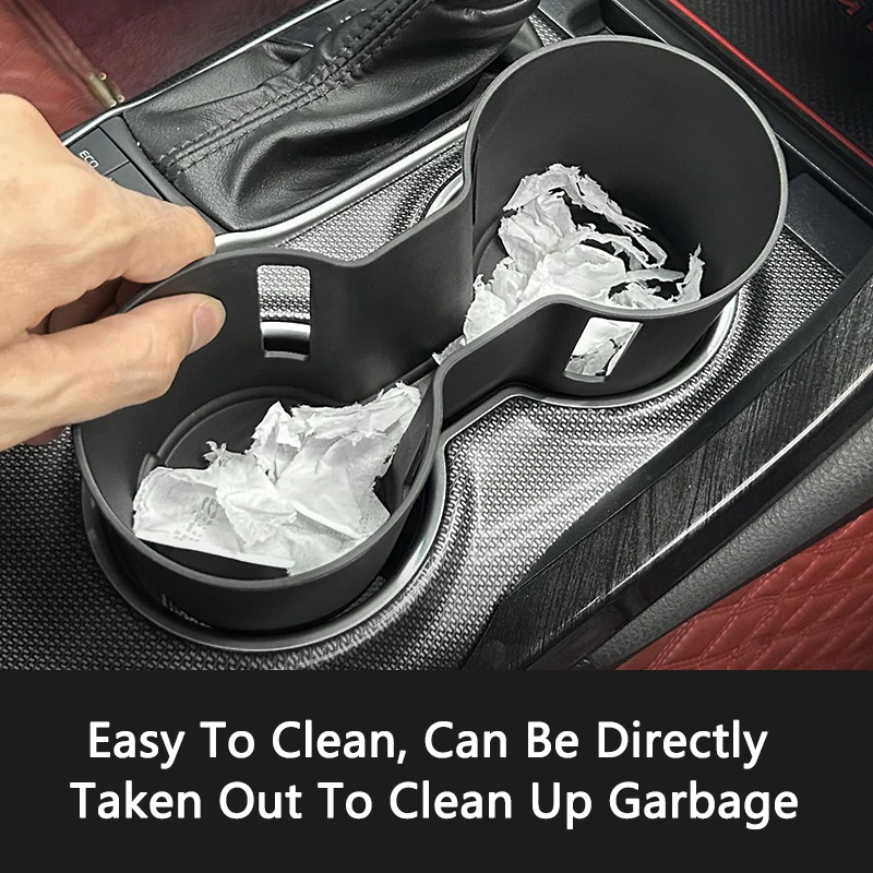 

QHCP Car Water Cup Holder TPE Door Storage Box Rear Armrest Water Cup Storage Box Washable Fits For Toyota Camry 18-23 Accessory