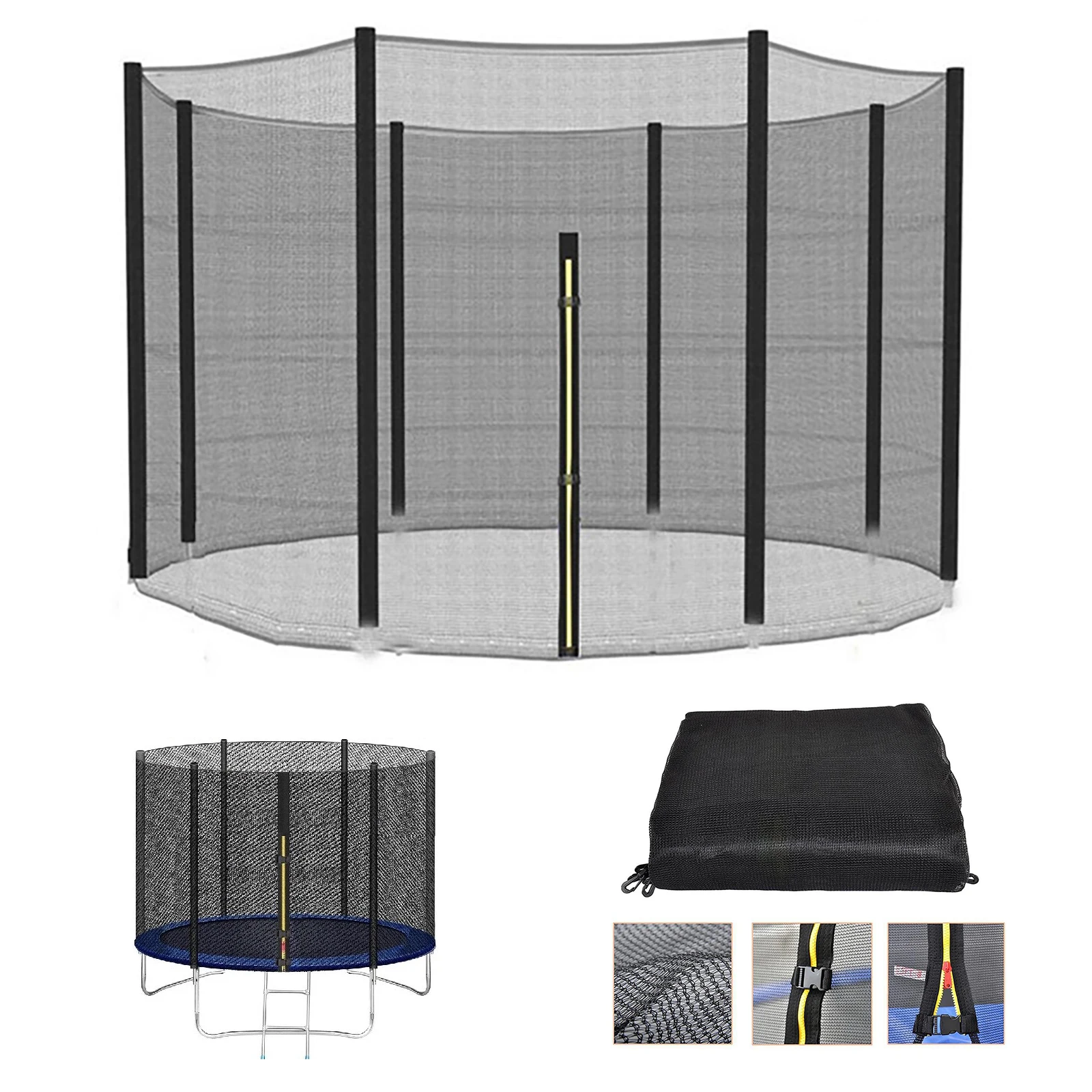 

Сменная защитная сетка для батута, рамки для батута с застежкой-молнией для батута 6/8/10/12 футов (только сетка, без столбика)