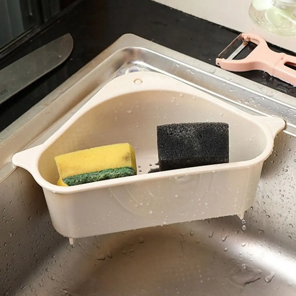 Gifts Portable Sink Drain Basket Triangular Suction Cup Kitchen Sink Trash Boxes Hanging Sponge Rag Storage Box