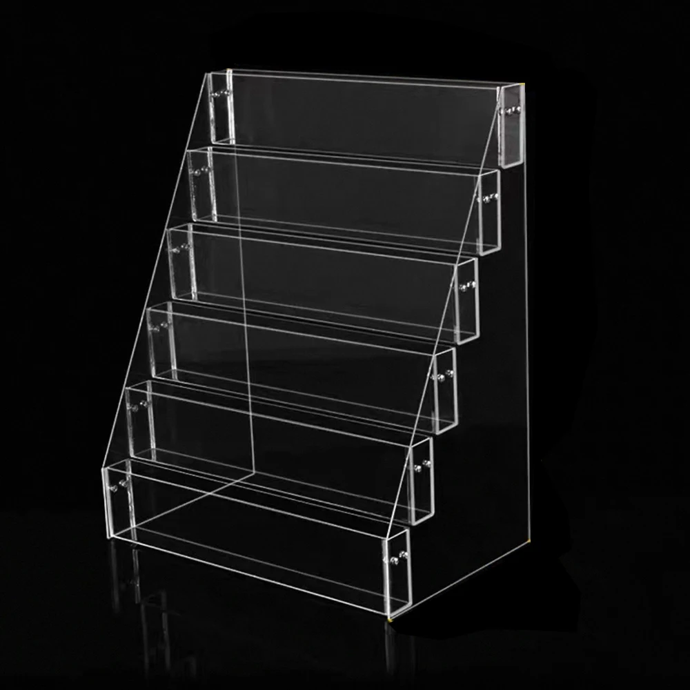 Clear Display Stand Storage Shelves Organizer Anime Peripheral Badge Medal Bookshelf Magazine Display Rack Ladder Organizers