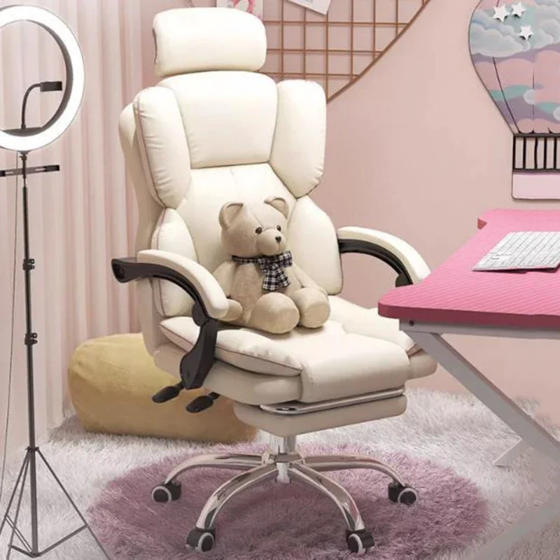 

Gaming White Office Chairs Swivel Study Vanity Bedroom Computer Makeup Mobile Ergonomic Sillon Reclinables Salon Furniture