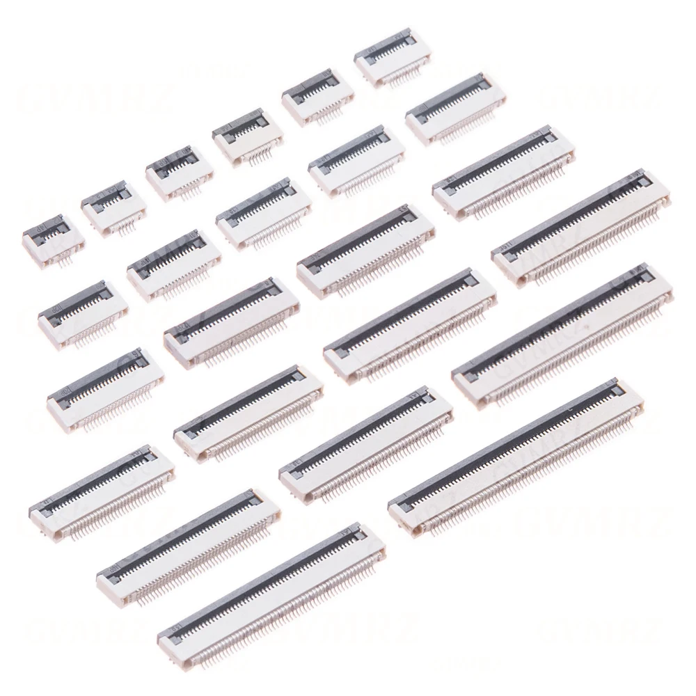 10pcs/lot FPC FFC For Flat Cable Connector 0.5mm 1mm Pitch Under Clamshell Socket 4P 6P 8P 10P 12P 14P 16P  Integrated circuit