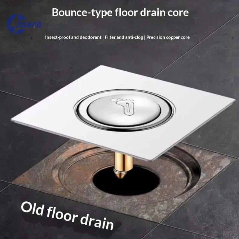 New！Stainless Steel Floor Drain Odor-proof Sealing Cover For Bathroom Press-and-step-type Spring Core Multi-functional Pedal