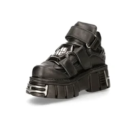 New Low Top Metal Muffin Bottom Daddy Shoes with All The Increase Punk Shoes Thick Soled Round Head Single Shoe Woman