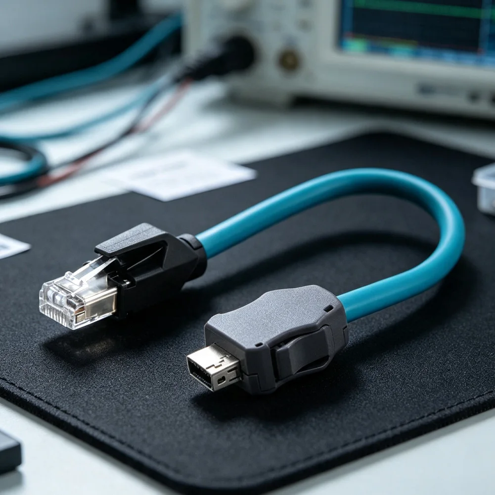 For RJ45 Male Straight To IX Male 1M Industrial Cable High-Speed Data Transmission Ethernet Connector Tools Accessories