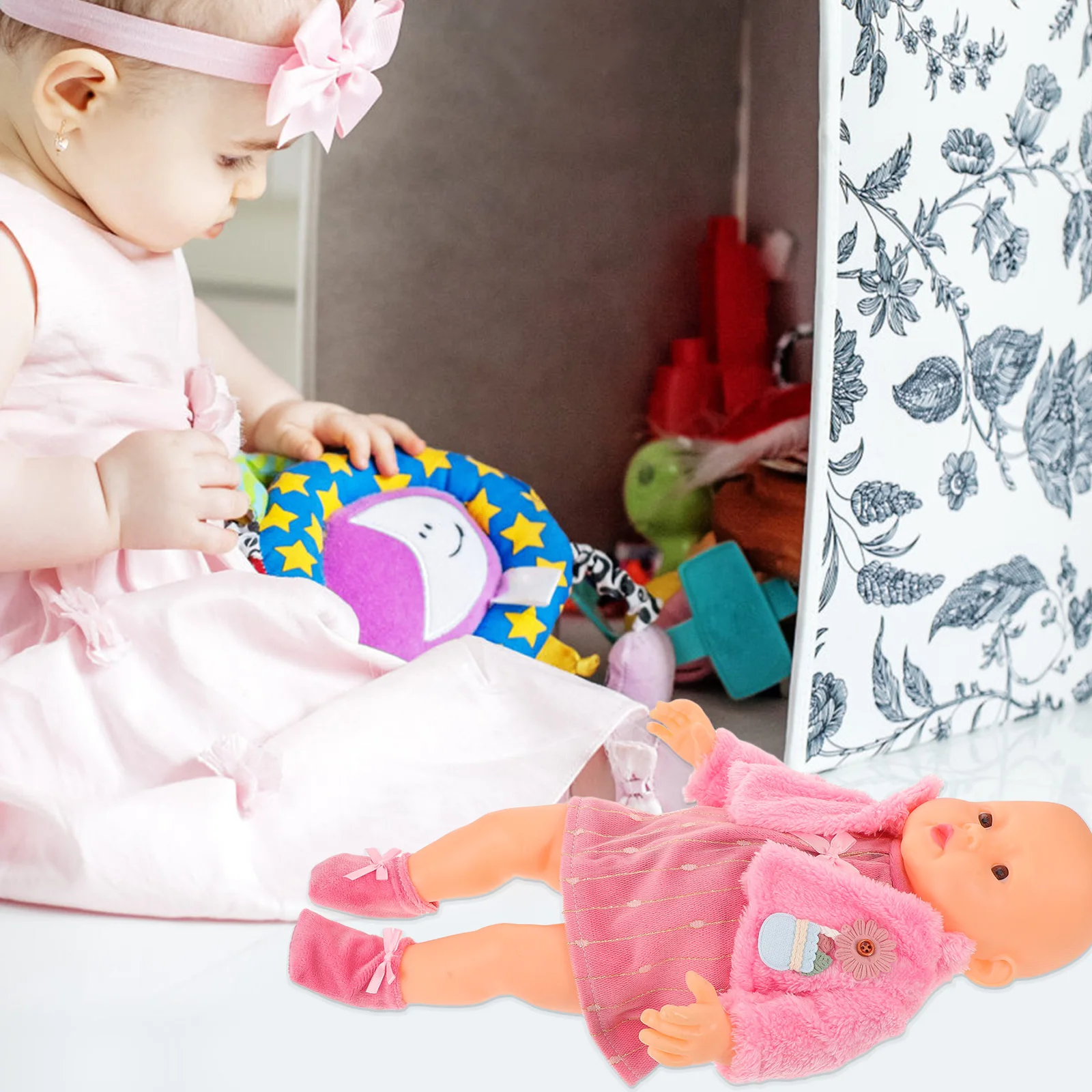 1 セット 1 セット衣類セット 18 インチピンクプリンセススカートバレエダンス衣装誕生日コスチュームアクセサリー