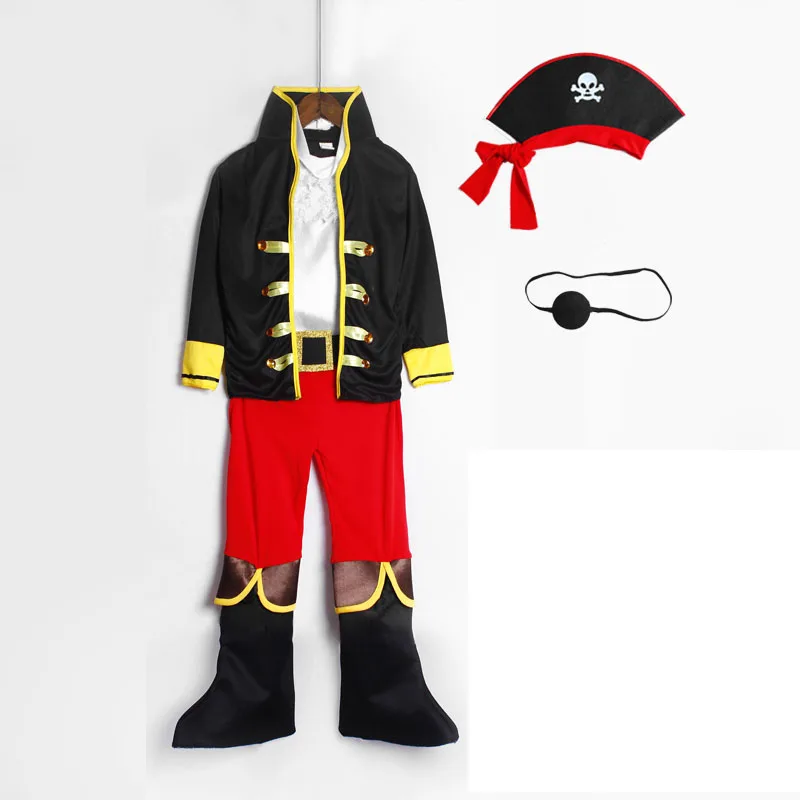 Captain Pirate Costume para crianças, vestido extravagante, roupa para criança, meninos e meninas