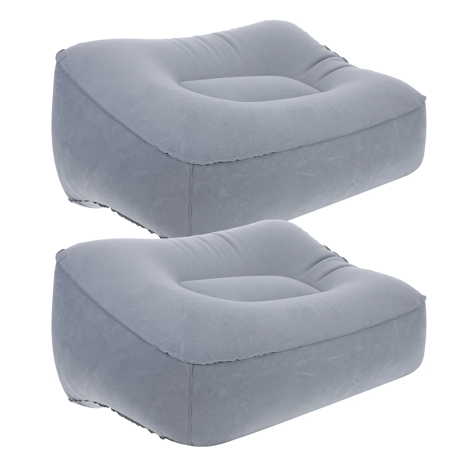 

2 pcs Inflatable Footrest Flocking Pvc Travel Foot Rest Cushion For Airplane Car Office Home Inflatable Ottoman Foot Rest Pillow