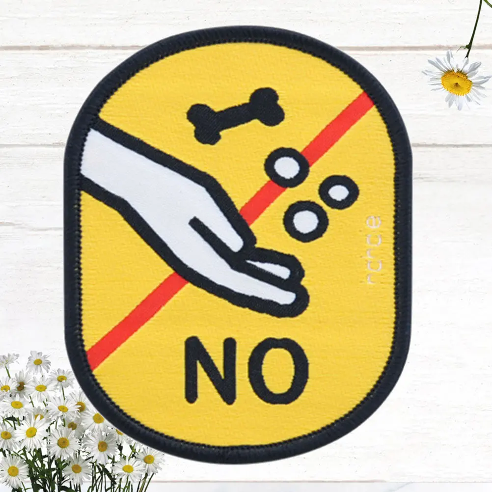 Pet No Feeding Social Warning Sign Leash Sticker Durable High Visibility Hook Loop Fastener Dog Cat Puppy Warn Decal
