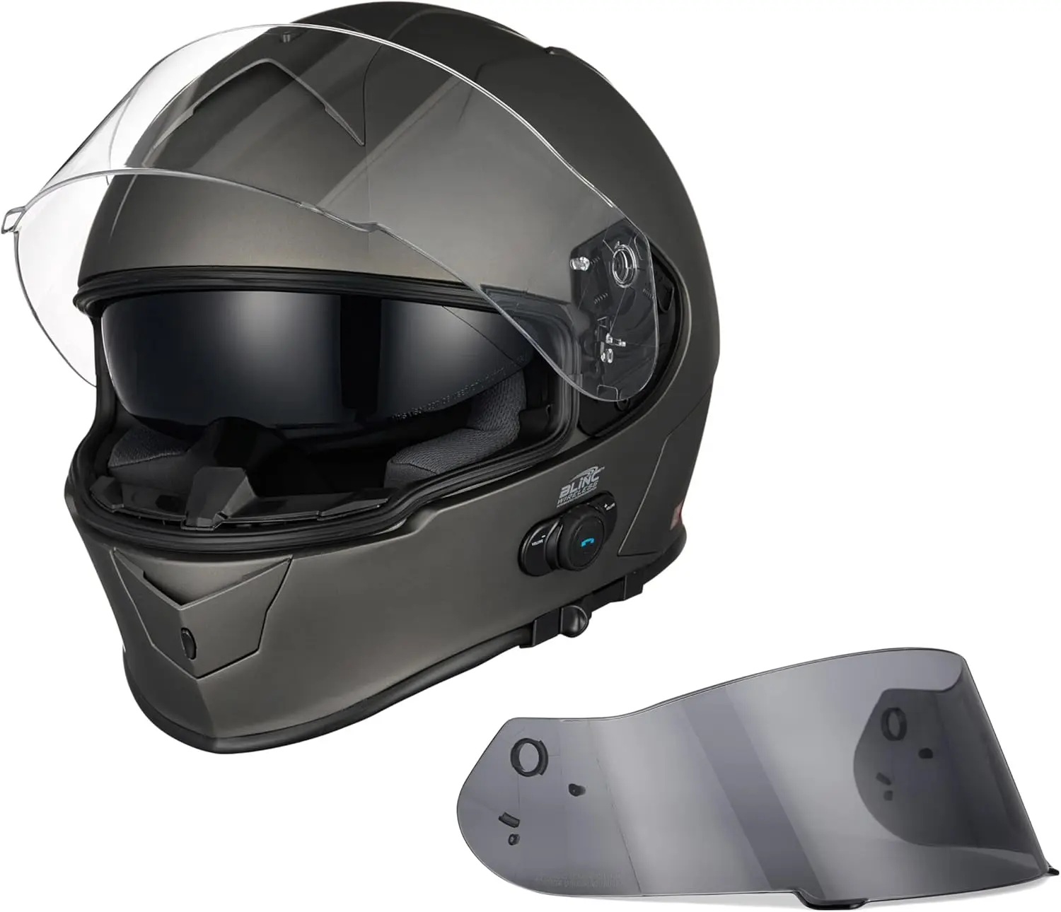 

Bluetooth Integrated Full Face Motorcycle Helmet with Dual Visor
