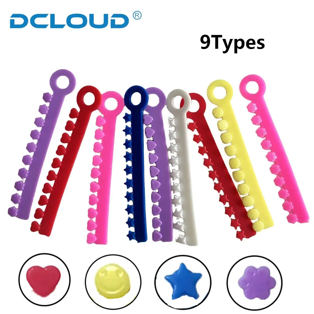 Colorful Dental Orthodontic Elastic Ligature Ties Bands for Teeth Brackets Braces Two-Tone Rubber Ligating Rings Elastomeric