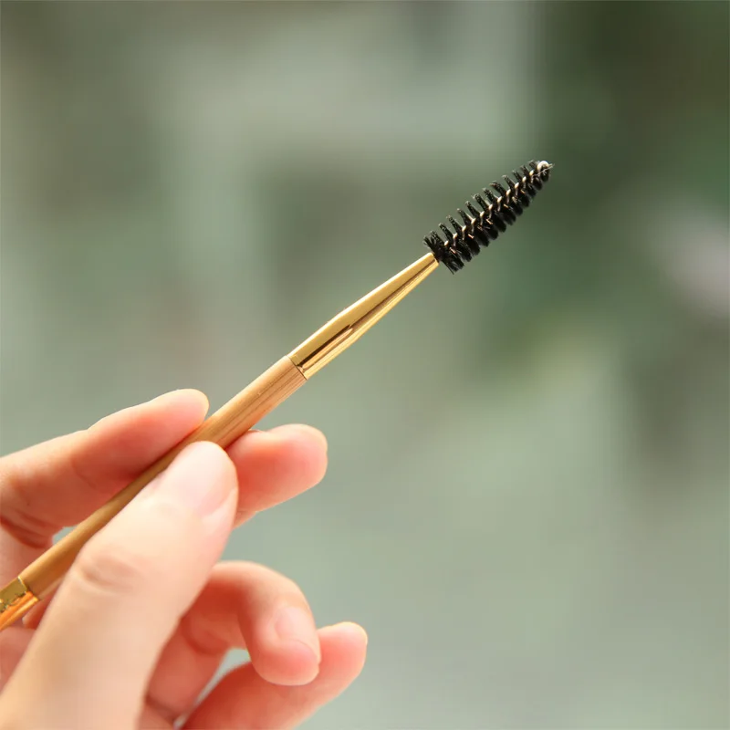 Brand Bamboo Double Angled Eyebrow Brush Eyelash Comb Eye Detail Makeup Brushes Eyelash EyeBrow Beauty Tool