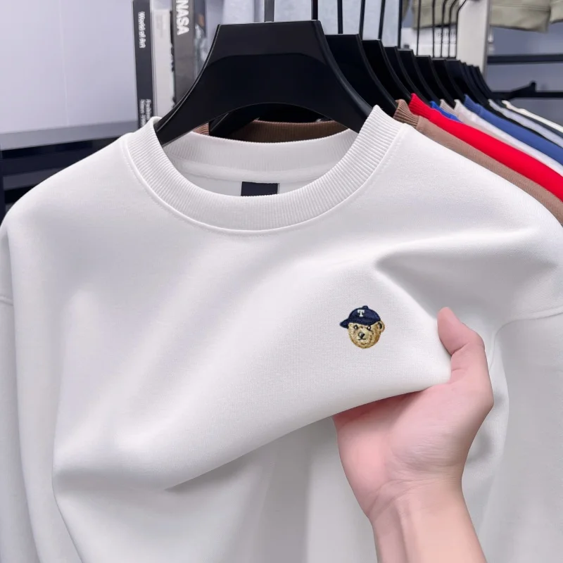 Hochwertiger neuer Trend: Herren-Sweatshirt mit Rundhalsausschnitt, leichte Luxusmarke, Herbst/Winter, weich, bequem, modisch, exquisite Stickerei, Pullover – Detail 6