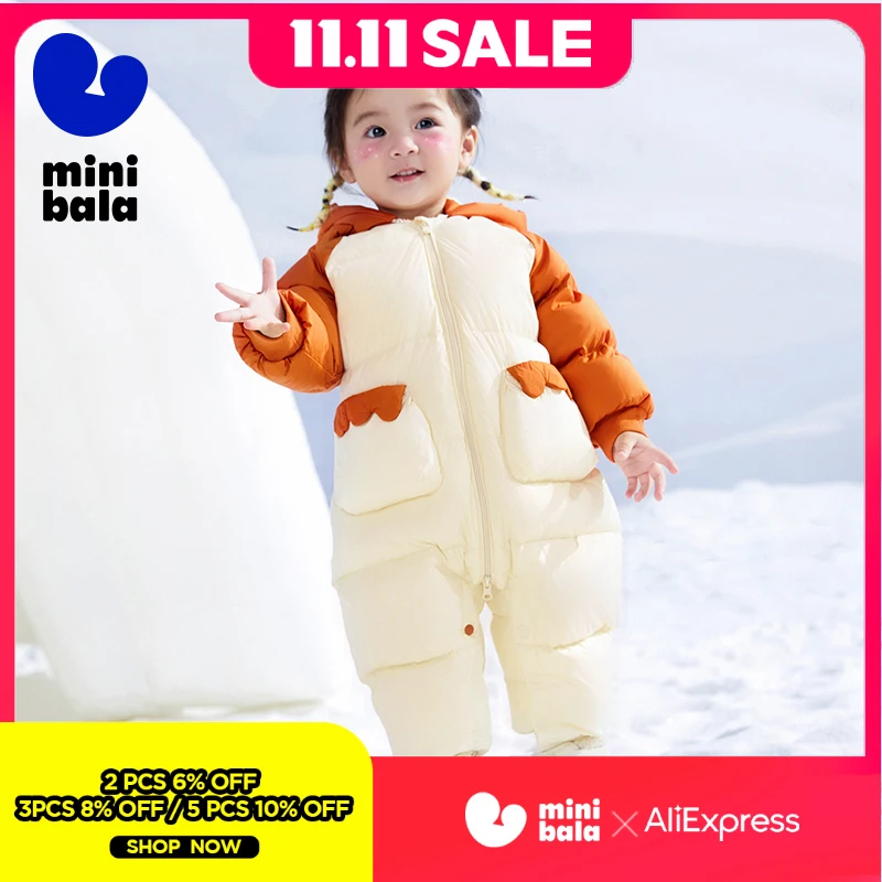 

Мини-комбинезон Balabala Baby из гусиного пуха, зимний модный стильный комбинезон для активного отдыха и ползания