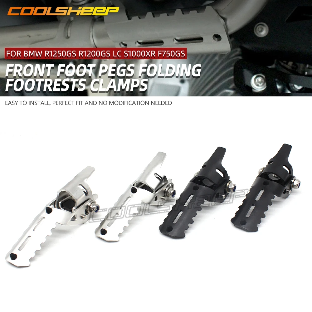 

22-25mm Footrests Clamps For BMW R1250GS R1200GS LC S1000XR F750GS F850GS R 1200GS LC Motorcycle Highway Front Foot Pegs Folding