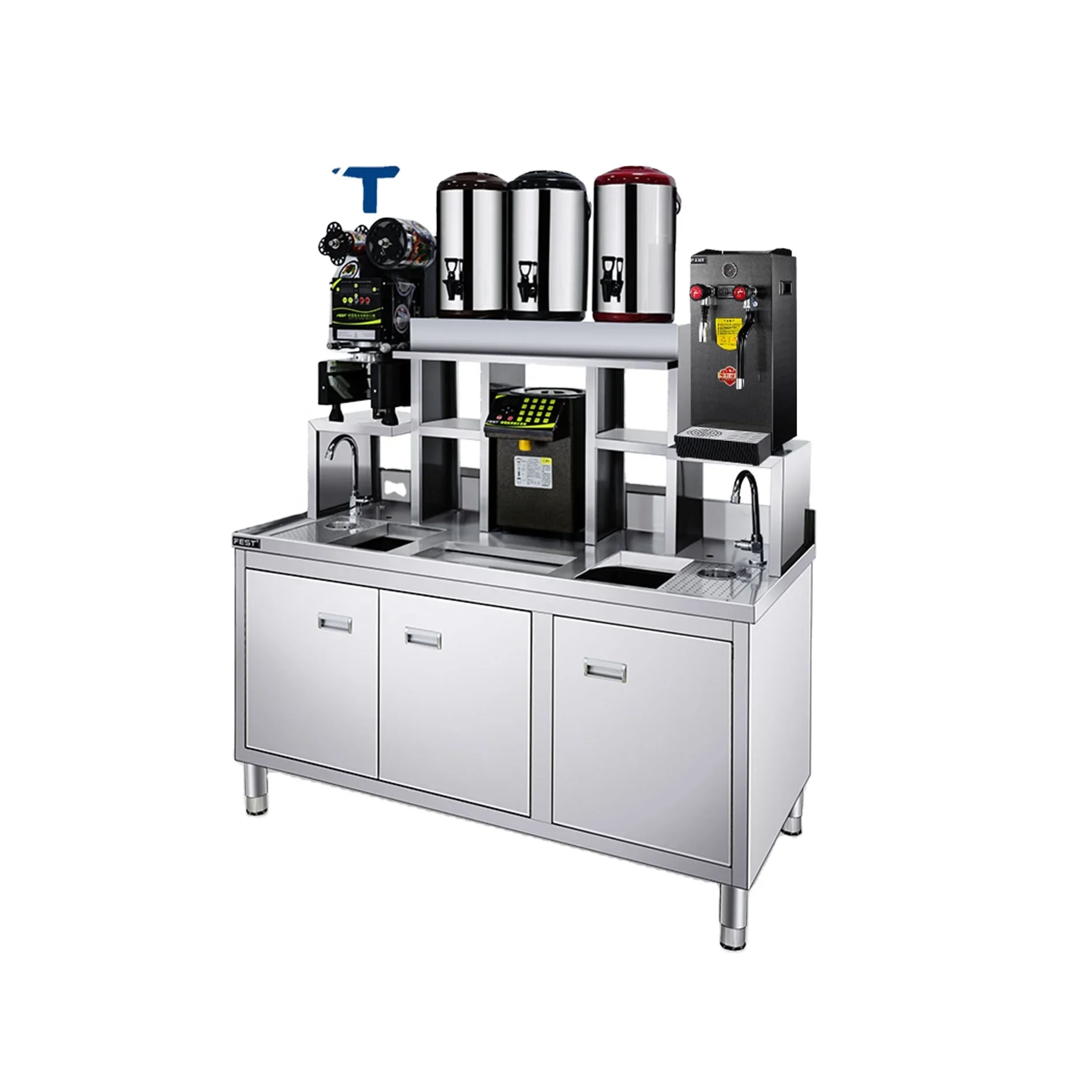 ^Or Popular Stainless Steel Drink Counter with Refrigerator for Salad Water Tea Bubble Tea Equipment Cooling Climate Type*