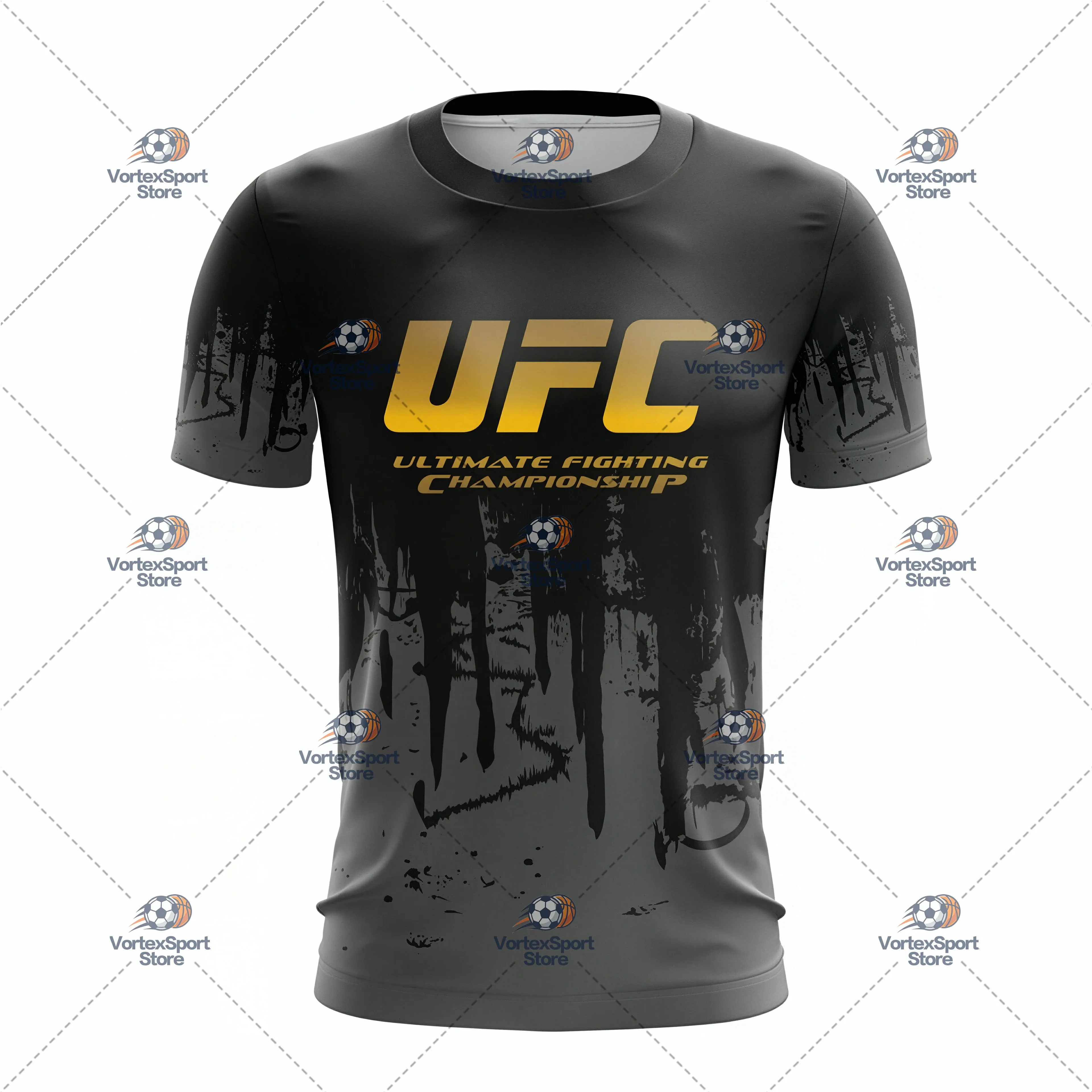 Herren- und Kinder-Sommer-T-Shirt für UFC-Sportarten, schnelltrocknend, in allen Größen erhältlich, kurzärmelig, mit Rundhalsausschnitt, geeignet für Boxen, Kampfsport und Outdoor-Training. – Detail 6