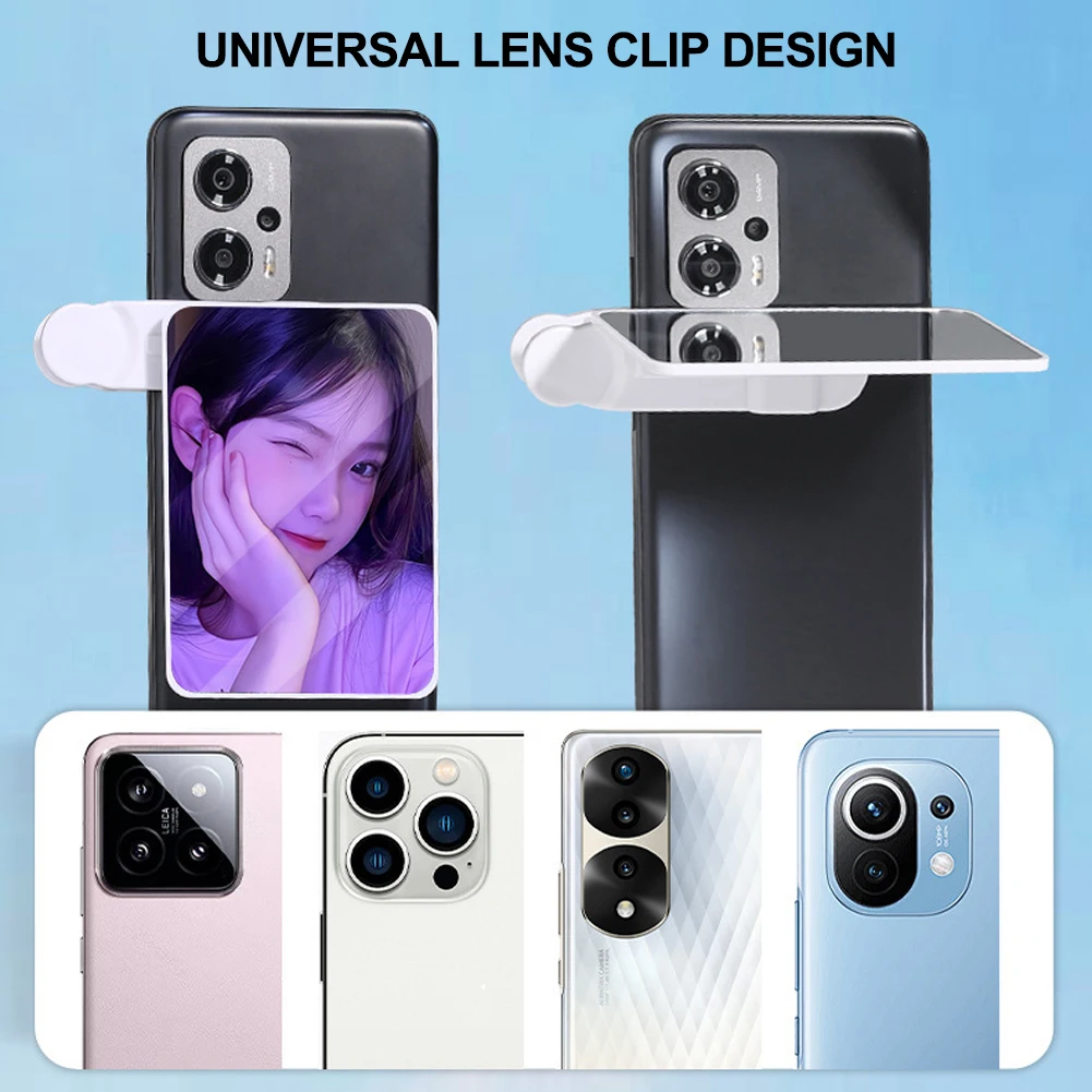 Specchio Selfie Clip Per Telefono – Riflettente Regolabile Per Foto E Videochiamate, Angolazione Verticale/Orizzontale, Accessorio Portatile Con Custodia E Panno In Dotazione