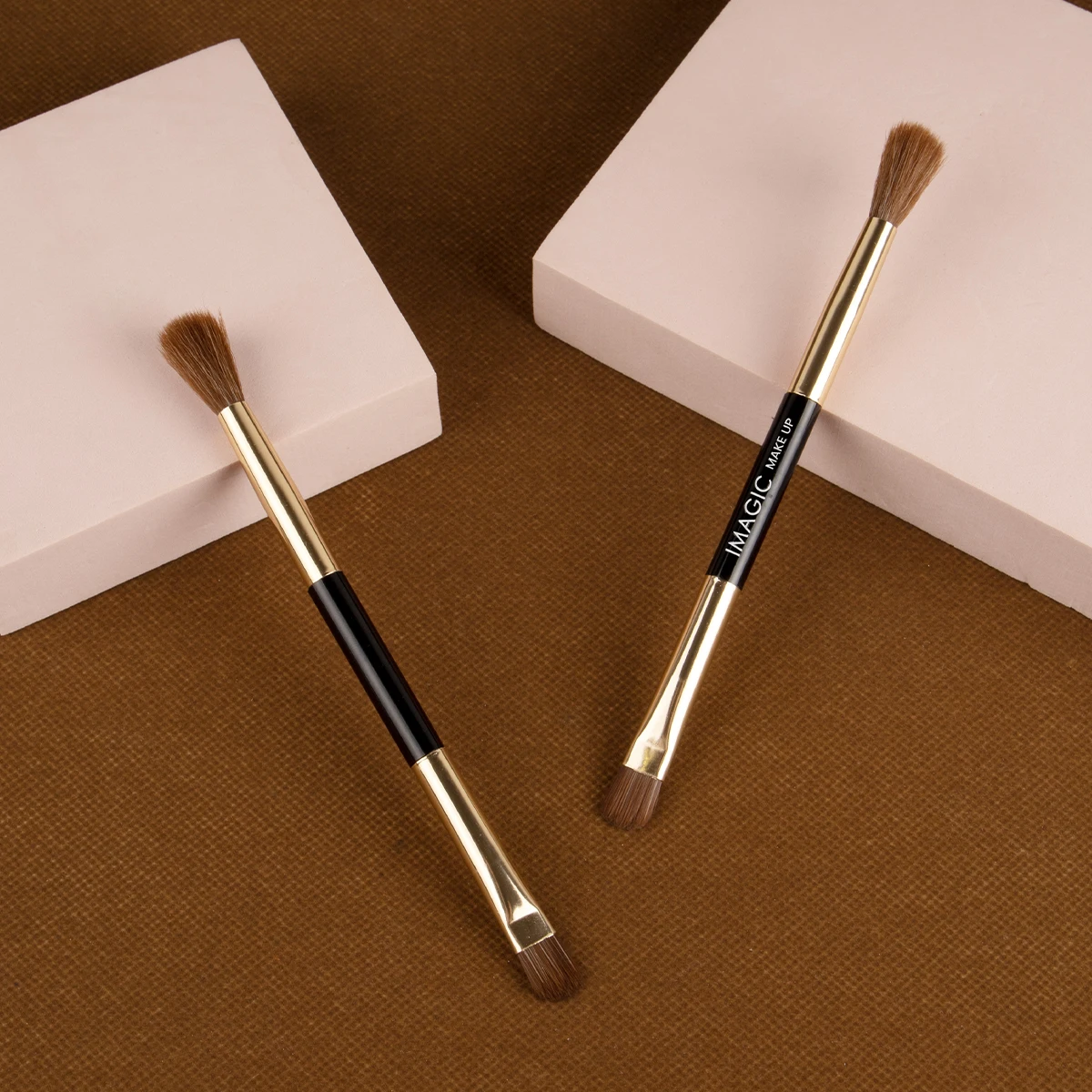 IMAGIC Professional Cosmetic Eyeshadow Brush Eye Detail Soft Hair Brush Double Head Eye Makeup Tool