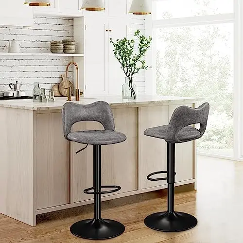 Stools  Swivel Counter Height Stools  Height Chairs Kitchen Island Chairs, Height Adjustable Stools for Home  Kitchen,Grey