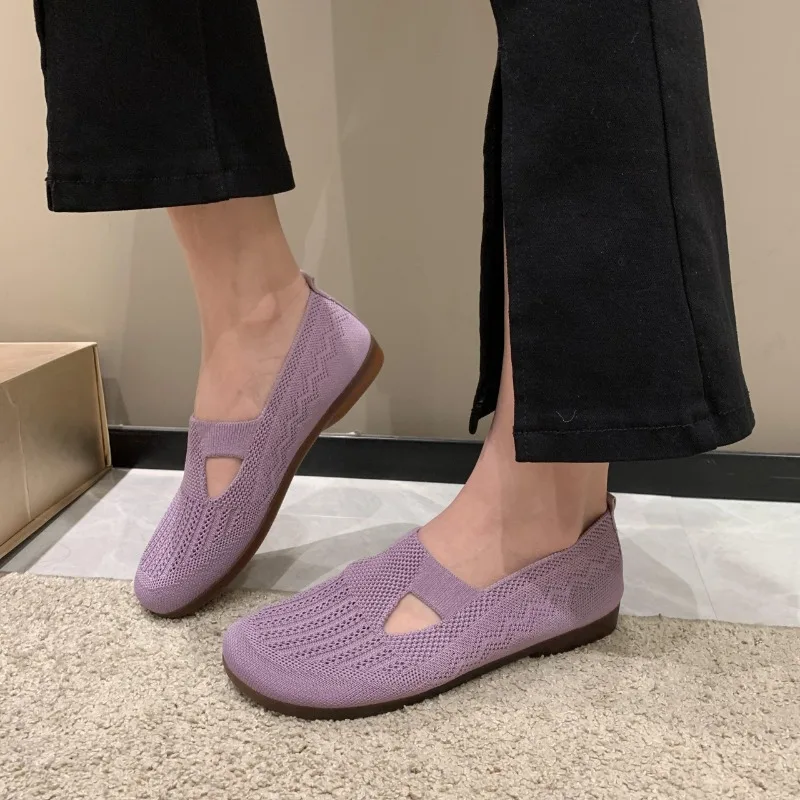 Women's Summer 2024 Simple Round Toe Design Anti-Slip Flat Low-top Shoes Outdoor Casual Comfortable Breathable Women's Shoes