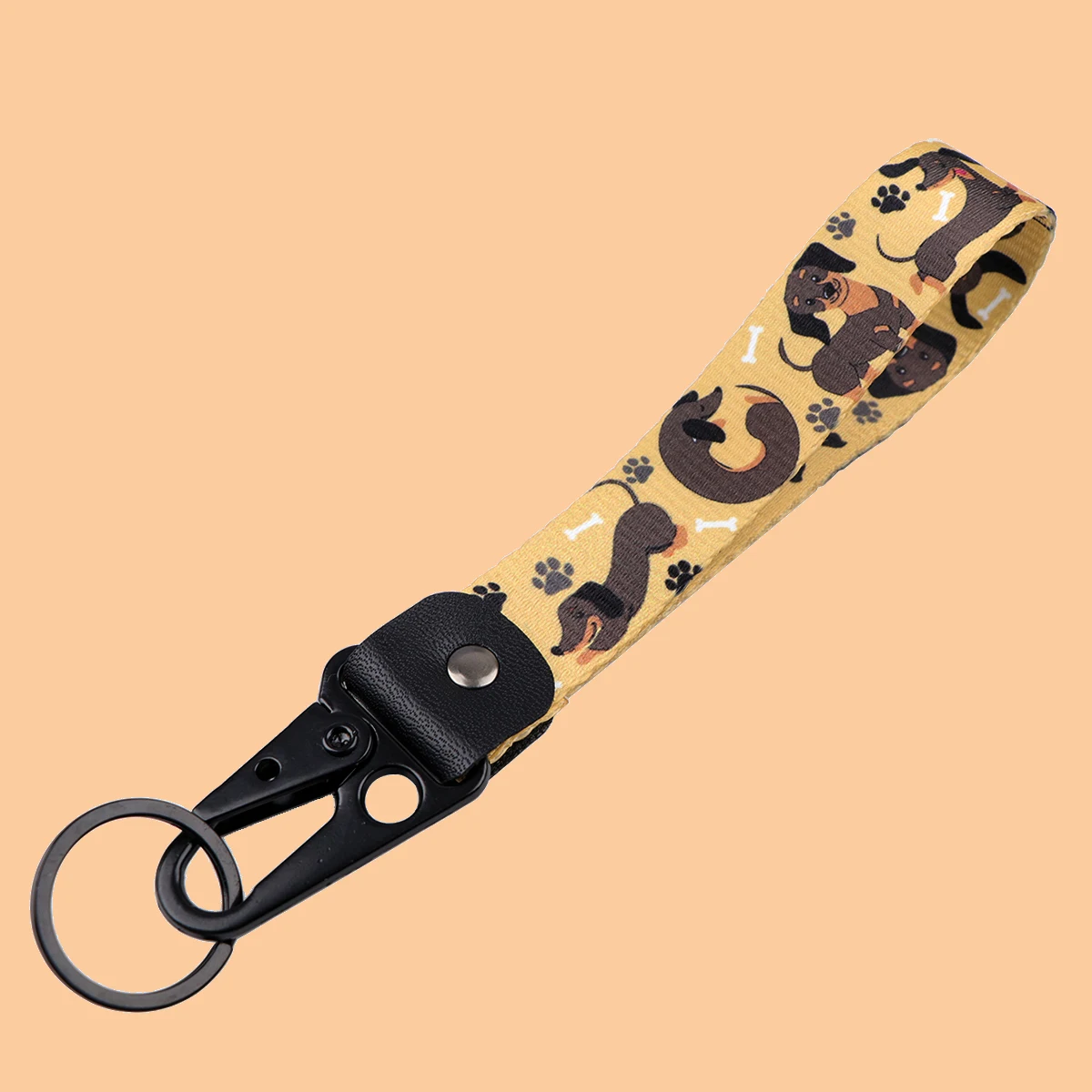 

Cute Dachshund Eagle Beak Keychain Motorcycles Cartoon Puppy Paw Bone Short Lanyards Phone Rope Badge Holder Accessories