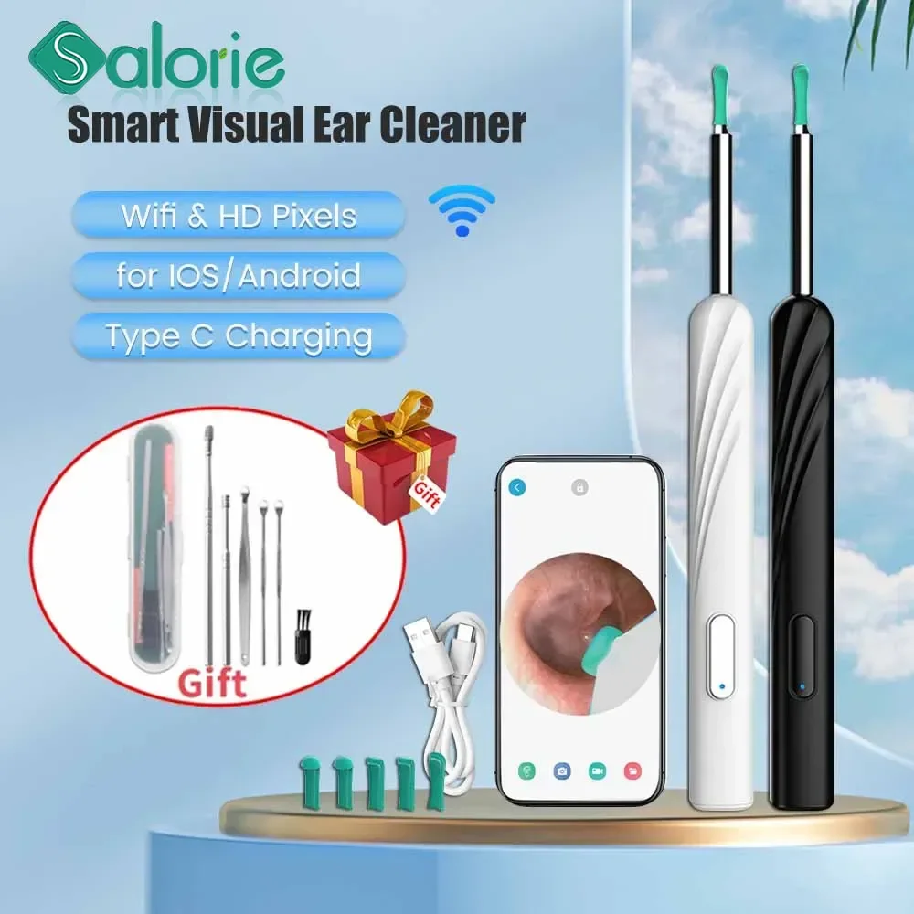 Wireless Smart Visual Ear Pick Cleaner Otoscope Endoscope Camera Earwax Removal Tool Ear Wax Remover Ear Picker Cleaning Kit