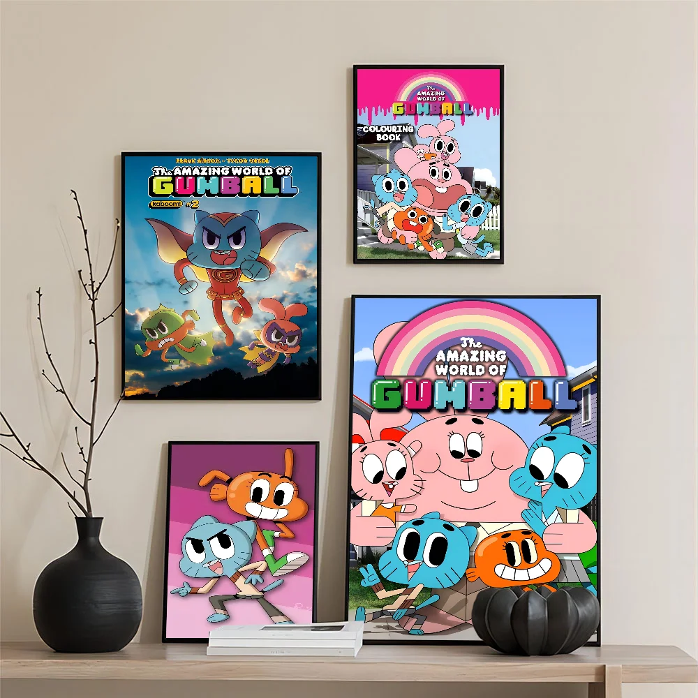 The Amazing Funny W-world Of Gumball Classic Movie Posters Vintage Room Bar Cafe Decor Stickers Wall Painting