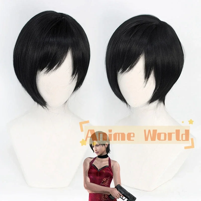 Resident Evil Ada Wong Cosplay Wig Halloween Synthetic Hair Heat