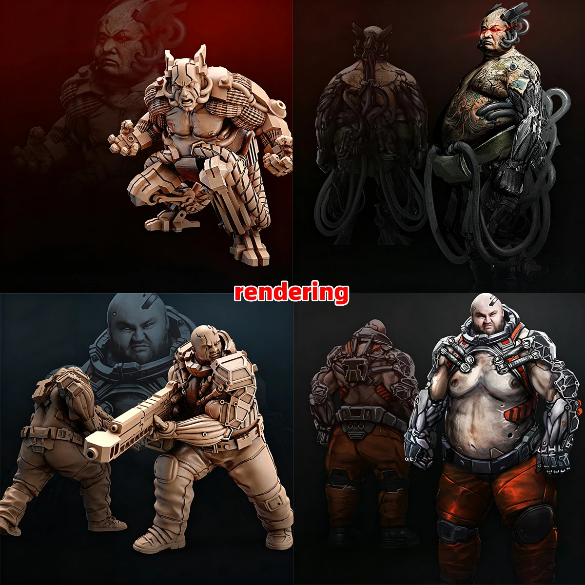 1/35 1/48 1/60 1/72 1/100 1/144 Modellbausatz 3D Harz Miniatur-Soldatenfiguren Diorama Unbemalt Cyberpunk Cyborg Squad DIY – Detail 10