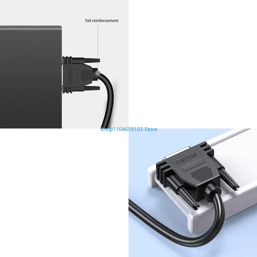 DB15 Female to Male Wire High Performances Cable Double Shielding Aluminum Foil Braide Stability Optimized