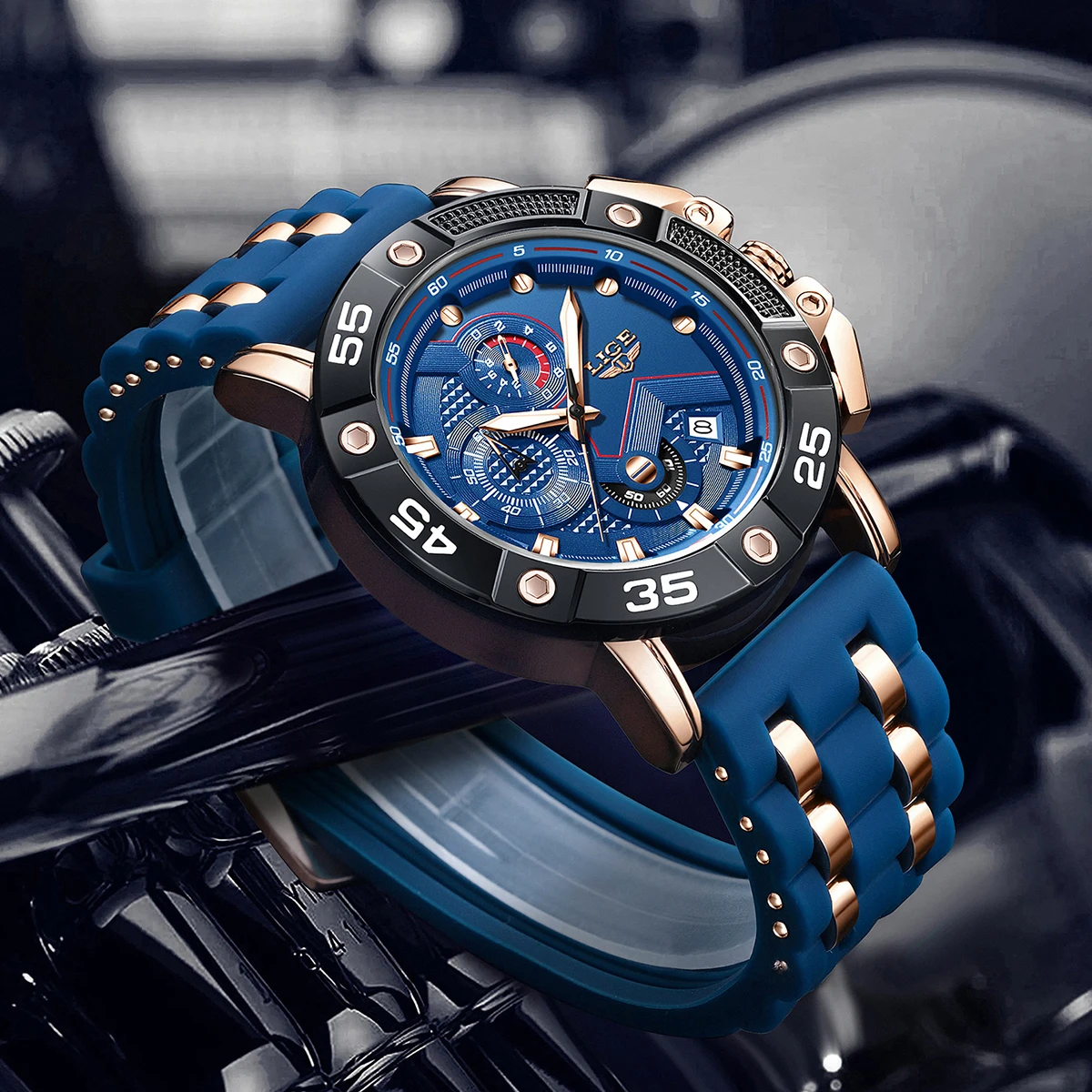 

2025 часы для мужчин LIGE, лучший люксовый бренд, кварцевые мужские часы, спортивные водонепроницаемые наручные часы, хронограф, дата, Relogio Masculino