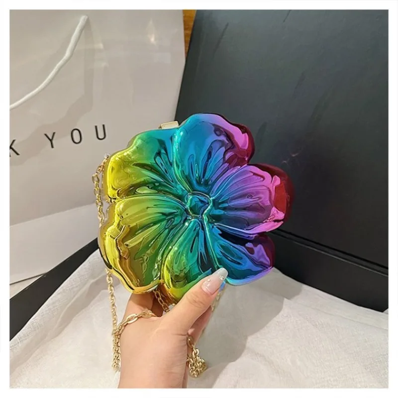 Borse portamonete borsa per rossetto donna 2024 new fresh sweet girl disco chain messenger bag