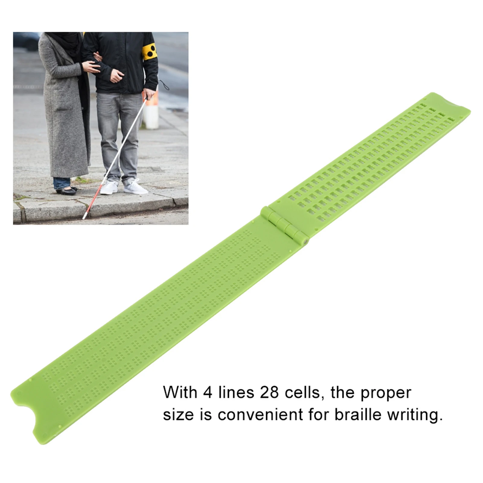 برايل الكتابة لائحة المحمولة البلاستيك 4 خطوط 28 خلية برايل الكتابة لائحة وملحق أداة التعلم برايل #4