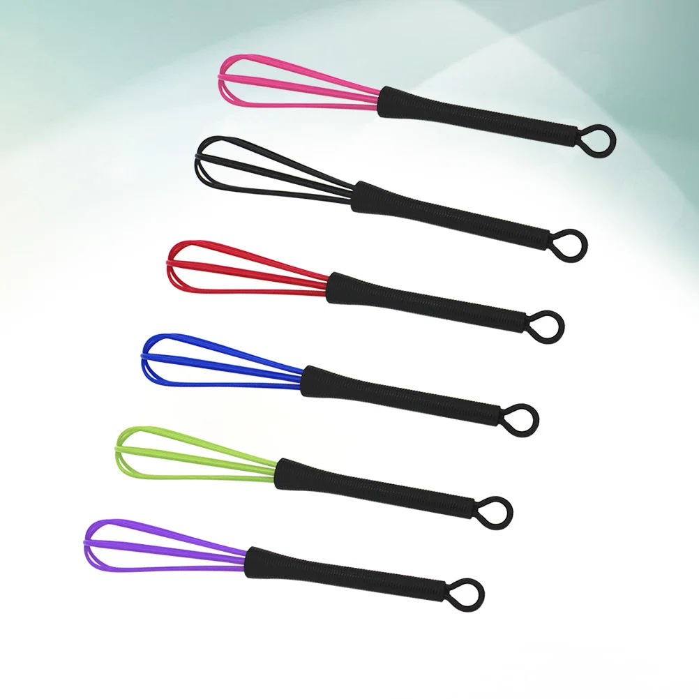 6PCS Hair Dye Stirrer Hair Coloring Whisk Cream Mixer for Salon Barber Hairdressing (Blue, Purple, Pink, Black, Red, Green)