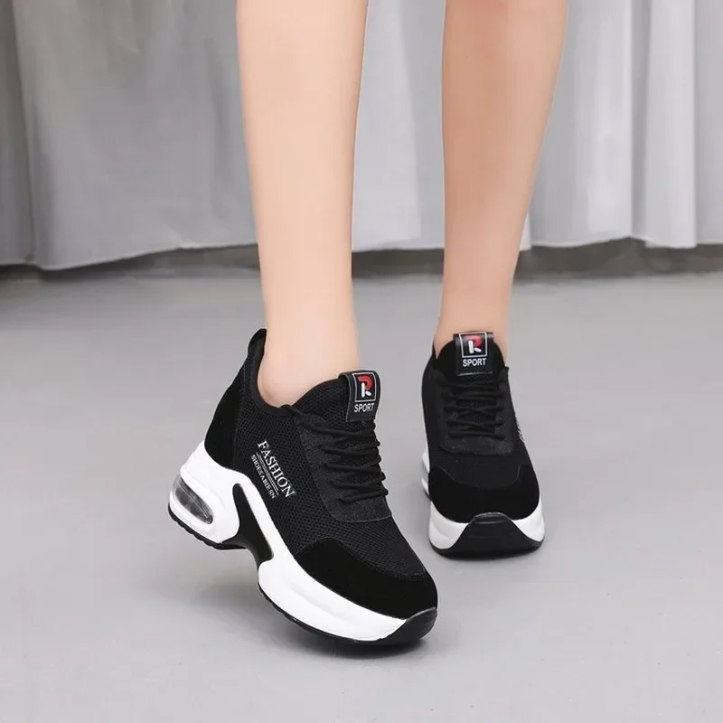 2024 Platform Wedges Women\'s Sneakers Spring Autumn High Quality Mesh Breathable Increased Women\'s Shoes Casual Shoes