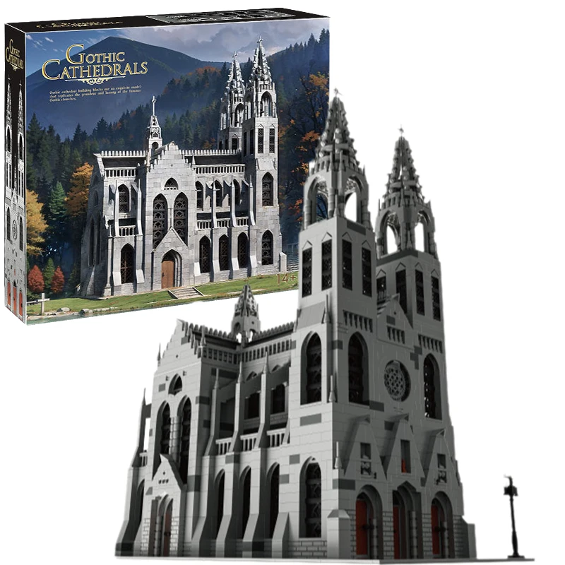 

4136PCS Gothic Cathedral Building Blocks Medieval Castle Model Bricks Desktop Decoration Kids Educational DIY Toys Holiday Gifts