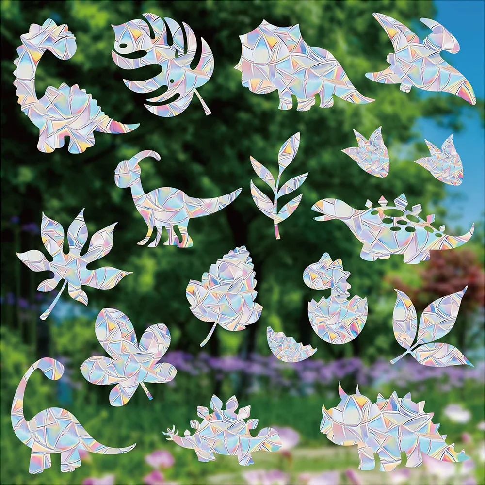 Window Sticker Colorful Rainbow Prism Butterfly Cloud Star Flower Diy Glass Art for Home Decor Party Supplies Wall Decals