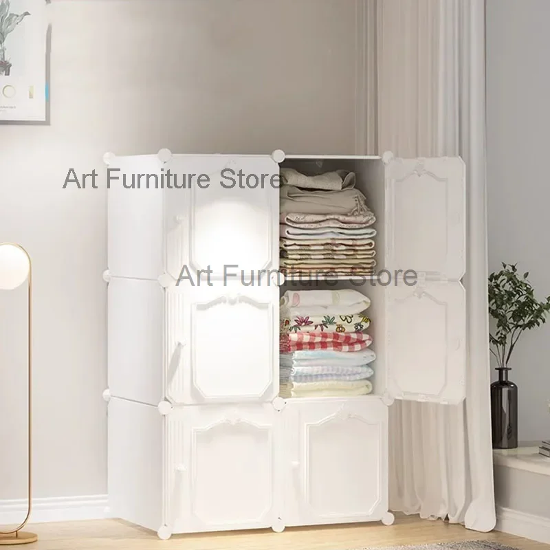 

Small Simple Wardrobe Storage Clothes Organizer Bedroom Closet Portable Cabinet Cube Modern Guarda Roupa Lounge Suite Furniture