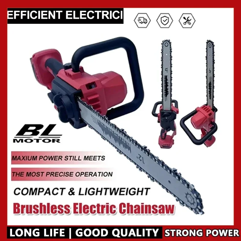 

Fit Milwaukee 12 Inch Brushless Chainsaw Cordless Electric Auto Oiler Power Tool for Tree And Wood Cutting Logging