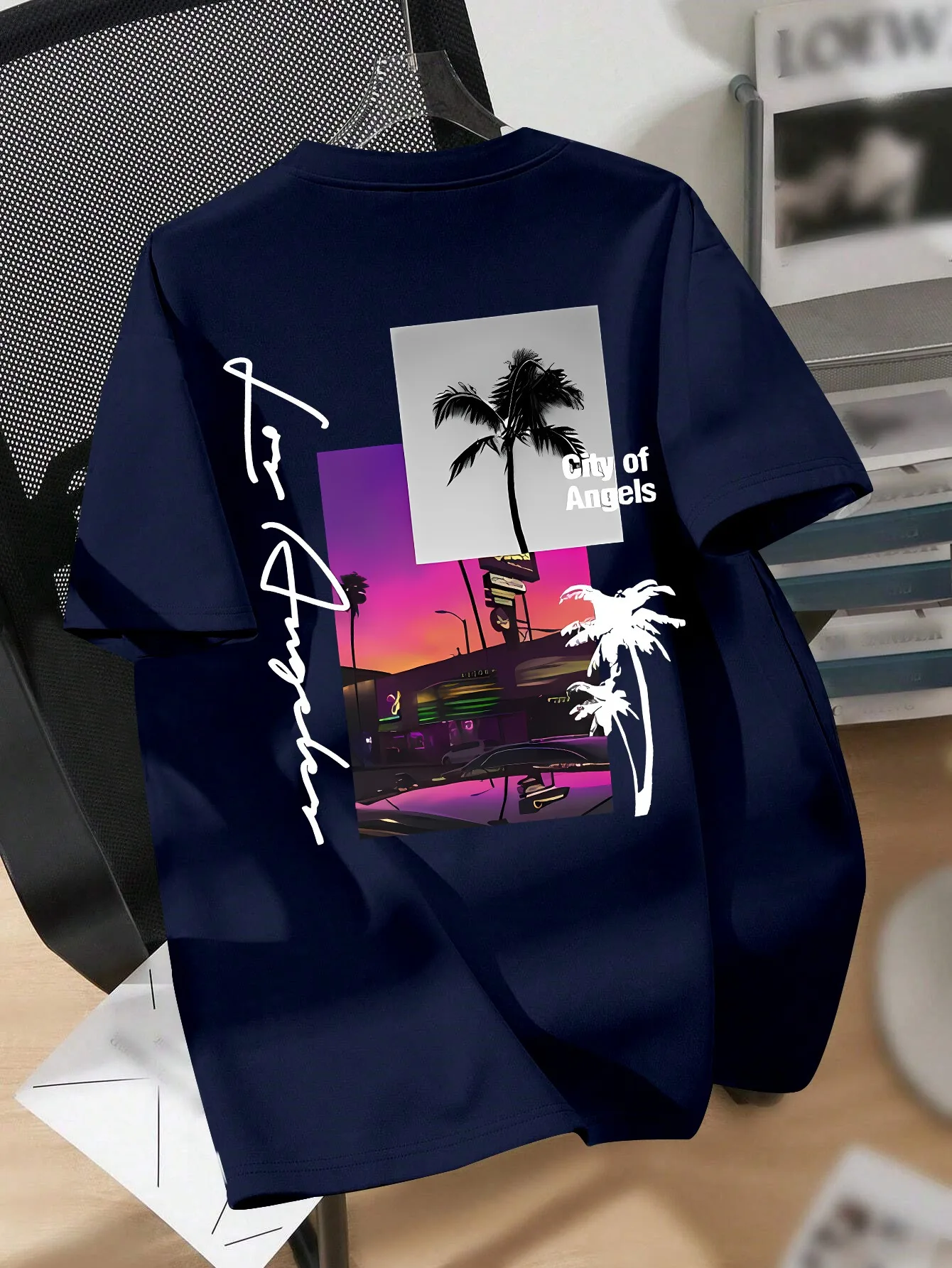 New York Opening New Simple and Fashionable Printed Round Neck T-shirt Short Sleeve Large Size Men's Clothing, PLUS SIZE