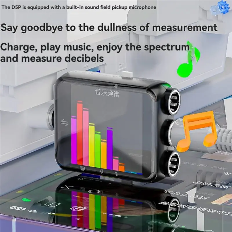 [NEWA76K!】 D5P Digital Voltmeter Ammeter DC5.5X2.5/2.1/1.7 High Precision Power Capacity Tester Power Monitor With Touchscreen