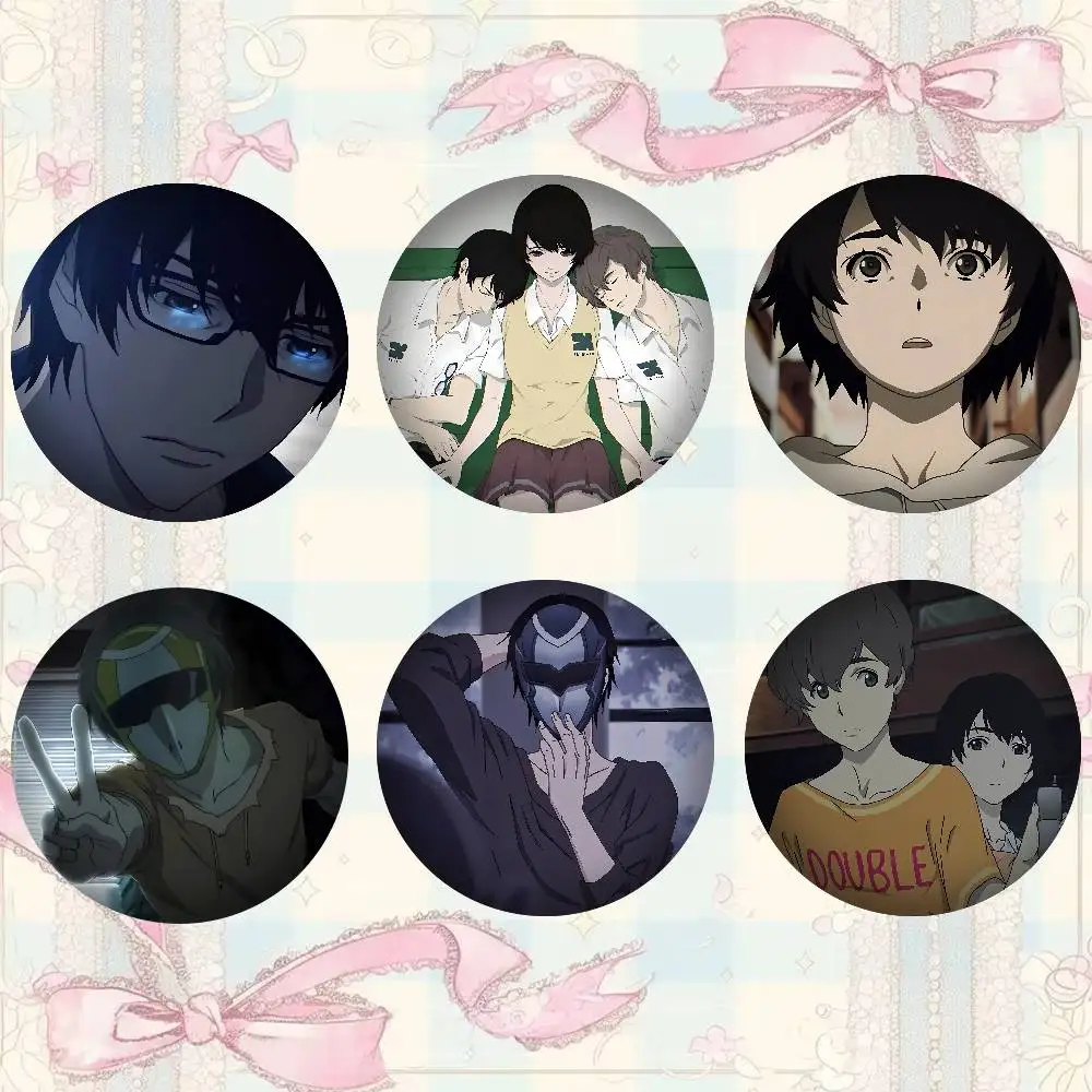 Anime T-Terror In Resonance Badges 25 32 44 58 75 Mm Round Cosplay Pin Decor Fans Collect Friends Gifts Brooch Souvenir