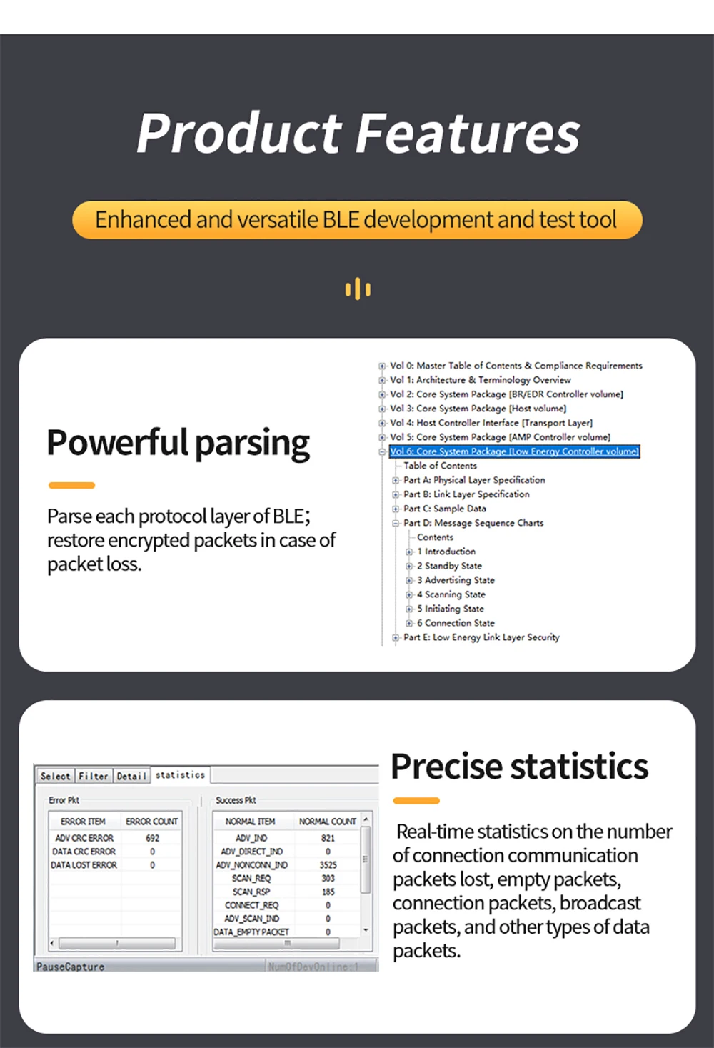 BLE AnalyzerPro Module for BLE5.0/4.2/4.1/4.0