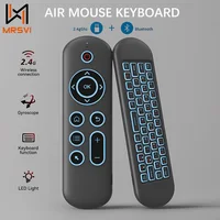 MRSVI Air Mouse teclado M5 inalámbrico 2,4G y Bluetooth con giroscopio retroiluminado de 7 colores Control remoto para Smart Android TV Box, PC