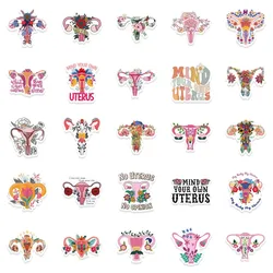 50Pcs Uterus Flower Graffiti Sticker Pvc Self-Adhesive Motorcycle Body Waterproof Decal Can Be Decorated Luggage Pen Guitar