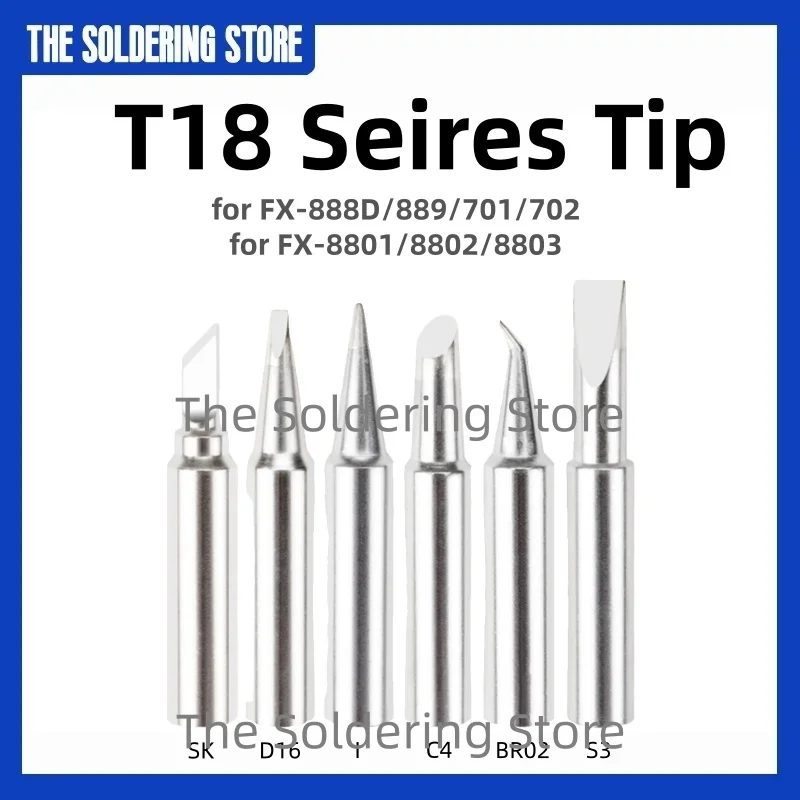 T18 Soldering Tips for FX-888D FX-889 FX-701 FX-702 FX-8801 FX-8802 FX-8803 Weldering Station Iron, T18 Soldering Iron Tip.