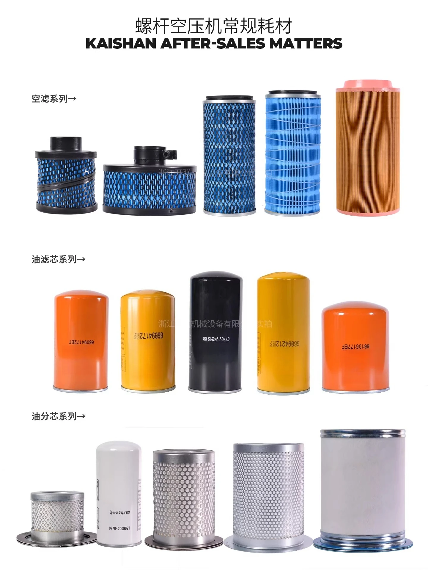 Screw machine three filter air compressor maintenance consumables accessories air filter oil filter oil separation core