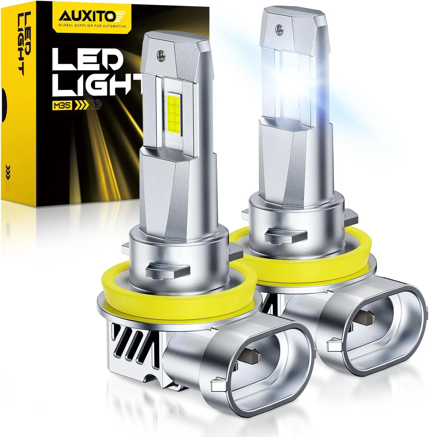 

Upgraded H11/H9 LED Bulbs, 40000LM, 6500K White, 1:1 Fit for H11/H8/H16, 60000H Lifespan, Pack of 2